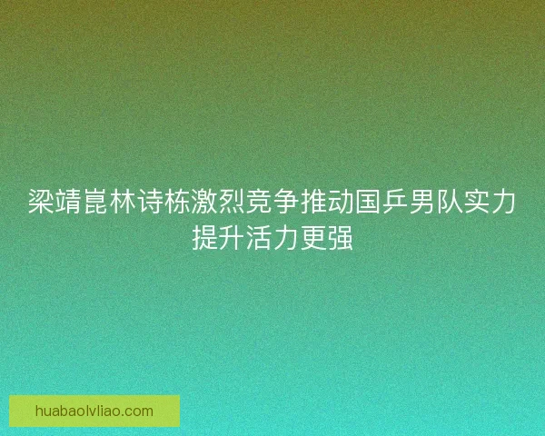 梁靖崑林诗栋激烈竞争推动国乒男队实力提升活力更强